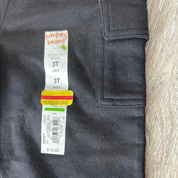 NWT Jumping Beans Black Cargo Joggers w/Functional Drawstring Size 3T - Picture 3 of 10